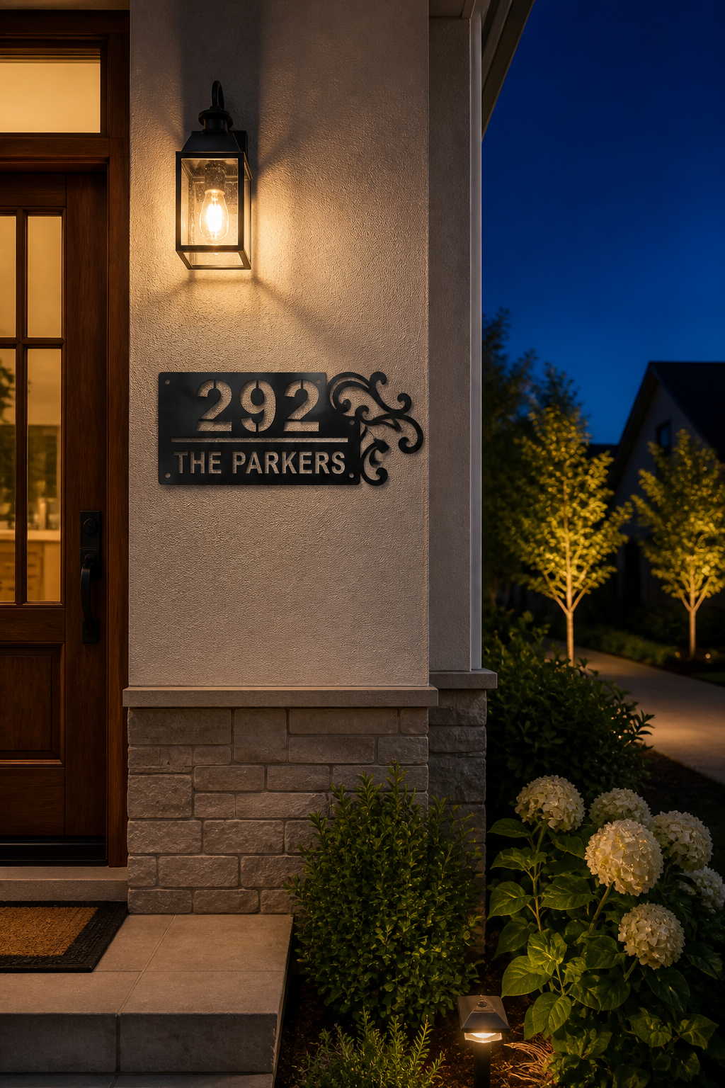 Side Vine metal address sign concept from the MCC studio archive